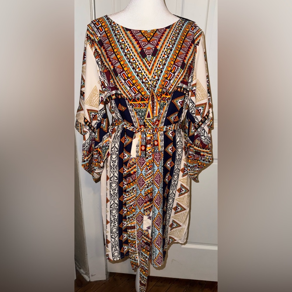 Hot Miami Styles Multicolor Geometric Mini Dress